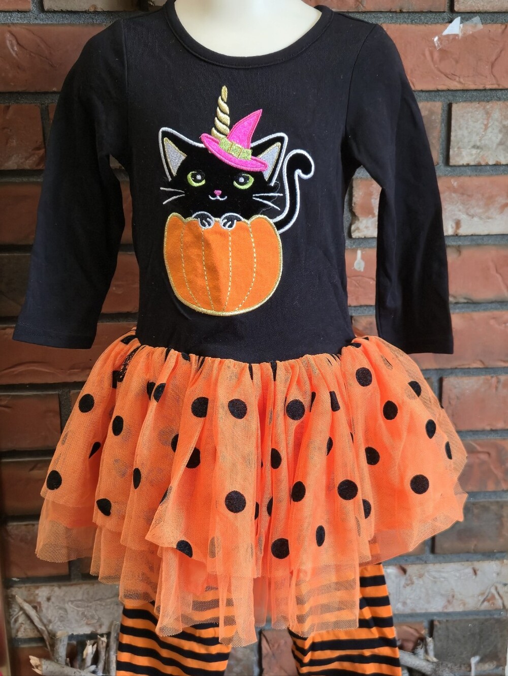 Halloween Cat Unicorn Tutu Dress & Legging Set